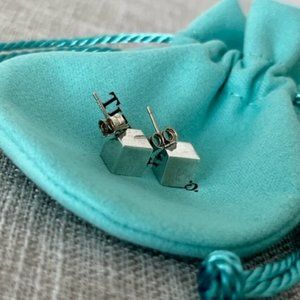 Tiffany & Co Sterling Silver Cube Stud Earrings